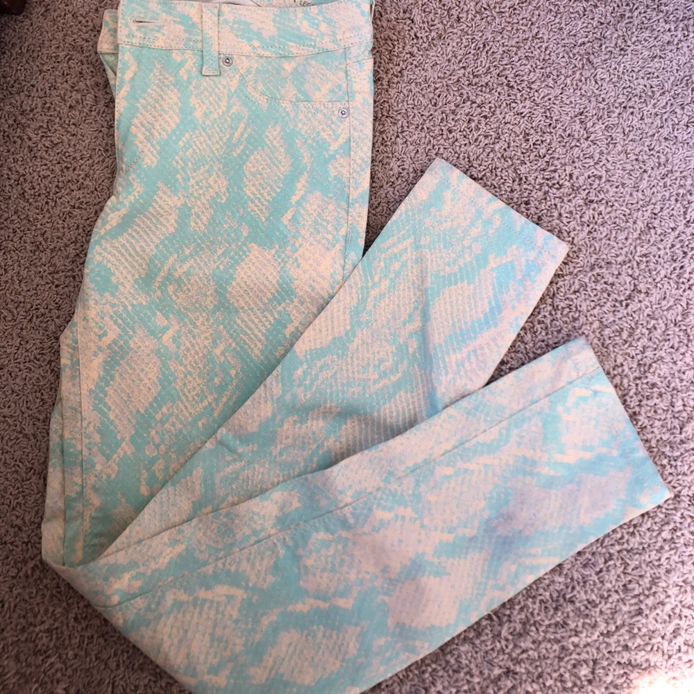 DL1961 mint snakeskin jeans